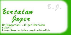 bertalan jager business card